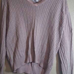 Kim Rogers V-Neck Sweater in Soft Pink L 260577